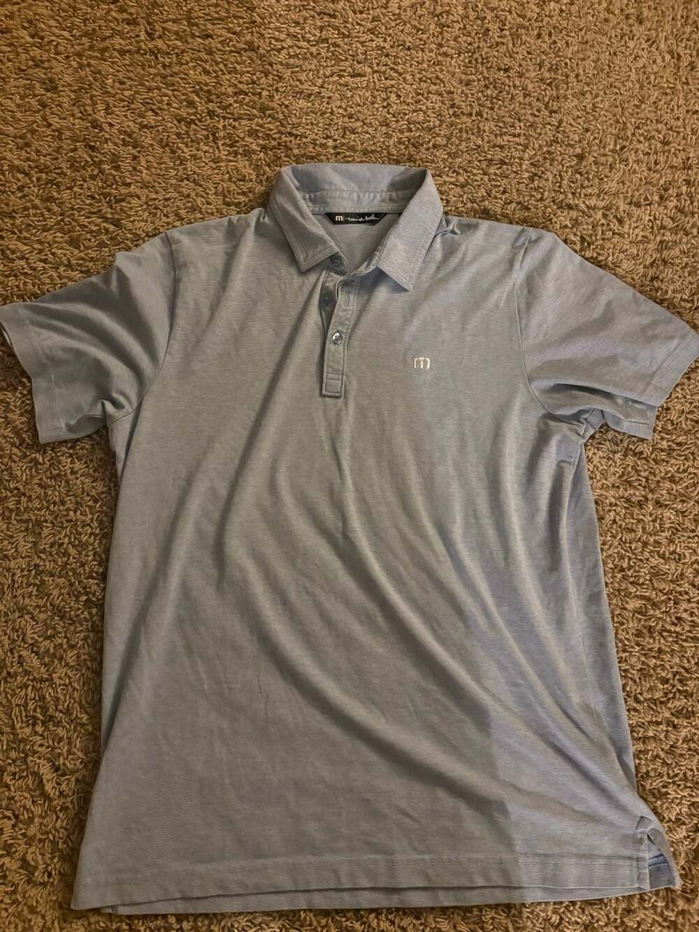 TravisMathew Blue Short Sleeve Polo Golf Shirt Men's Size L